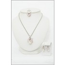 DM-3PCS-0032  Pink Magnetic Necklace, Bracelet & Earing Set 