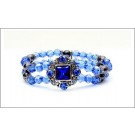 DM-KM-0074 Colorful Designer Bracelet Silver with Blue Stones