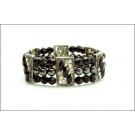 DM-KM-0152 Silver and Black Shiny Designer Bracelet