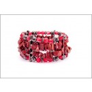 DM-KM-0244 Dynamic Red Stone Stretch Bracelet