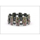 DM-KM-0550A Pink Black Tan Magnetic Designer Bracelet