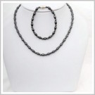 UNK036 Magnetic Hematite Necklace and Bracelet Set