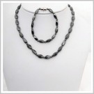 UNK038  Magnetic Hematite Necklace and Bracelet Set