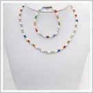 UNK039 Multi Colored Magnetic Hematite Necklace and Bracelet Set